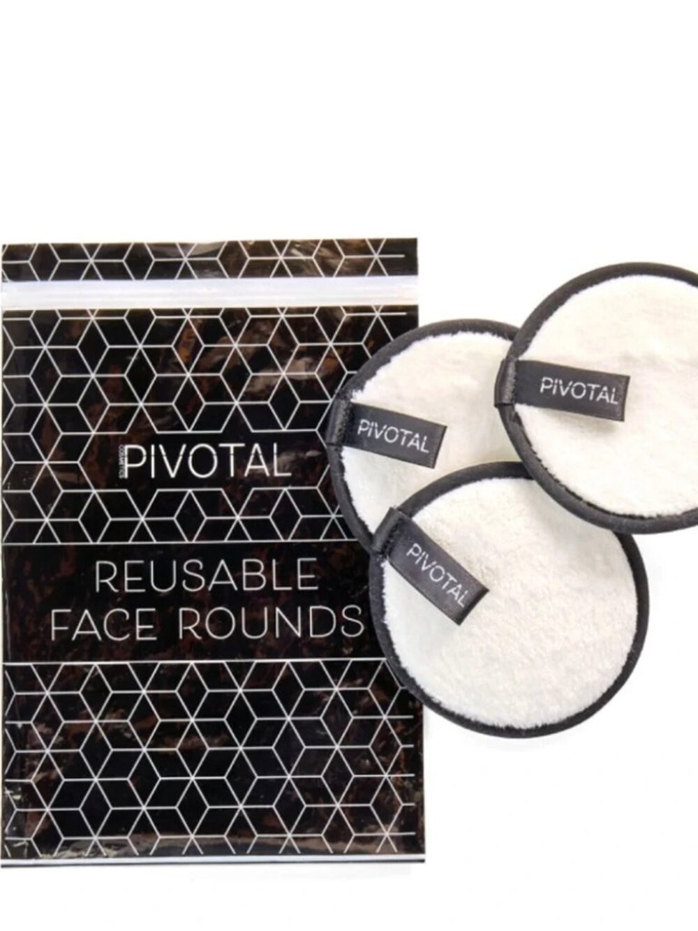 Pivotal Reusable Makeup Remover Face Rounds Pack of 3 Soft & Gentle-NEW
